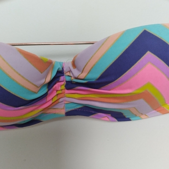 Victoria's Secret Strapless Rainbow Chevron Bikini Top Size 34C - Picture 7 of 8